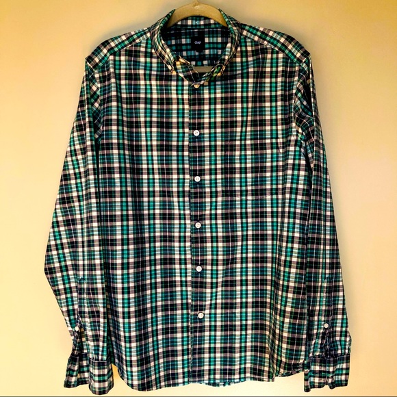 GAP Other - GAP Navy Green White Plaid Shirt EUC